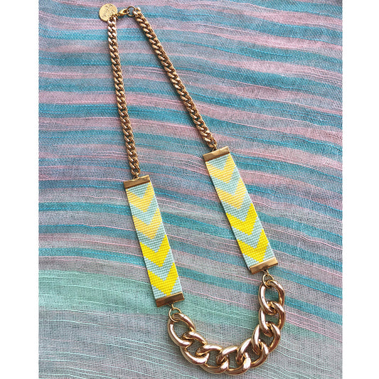 Chevron Priestess II Necklace Yellow Athena