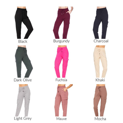 Ultra Soft Joggers with Cargo Pocket, Small-XL Sizes Mauve Rhea