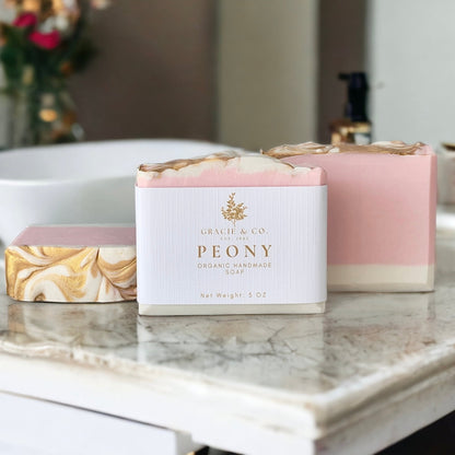 Pink Peony Shea Butter Soap Emerald Tulsi