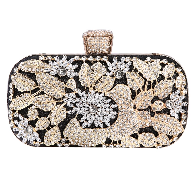 Diamond Evening Clutch Bag For Women Wedding Golden Clutch Purse Chain Lavender Coco