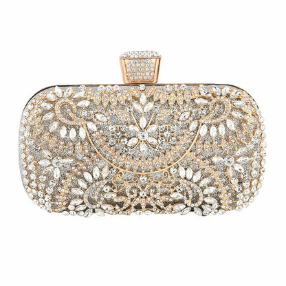 Diamond Evening Clutch Bag For Women Wedding Golden Clutch Purse Chain Lavender Coco