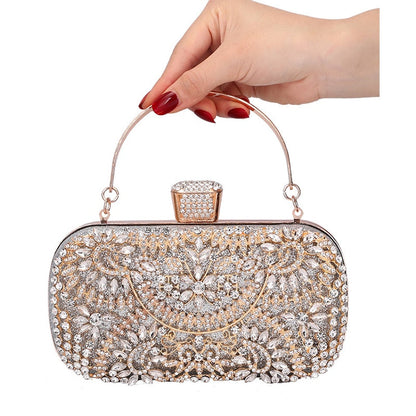 Diamond Evening Clutch Bag For Women Wedding Golden Clutch Purse Chain Lavender Coco