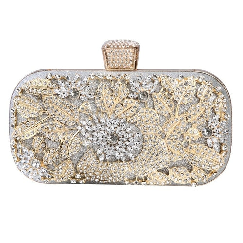 Diamond Evening Clutch Bag For Women Wedding Golden Clutch Purse Chain Lavender Coco