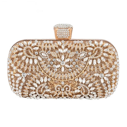 Diamond Evening Clutch Bag For Women Wedding Golden Clutch Purse Chain Lavender Coco