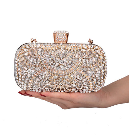 Diamond Evening Clutch Bag For Women Wedding Golden Clutch Purse Chain Lavender Coco