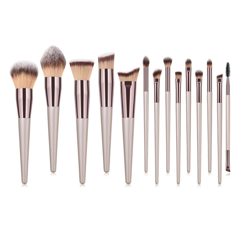 14pcs Fashionable Brushes Contour Blush Makeup Professional Foundation Maroon Asteria