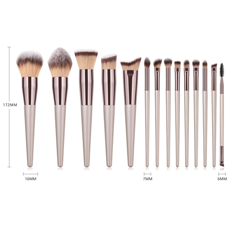 14pcs Fashionable Brushes Contour Blush Makeup Professional Foundation Maroon Asteria