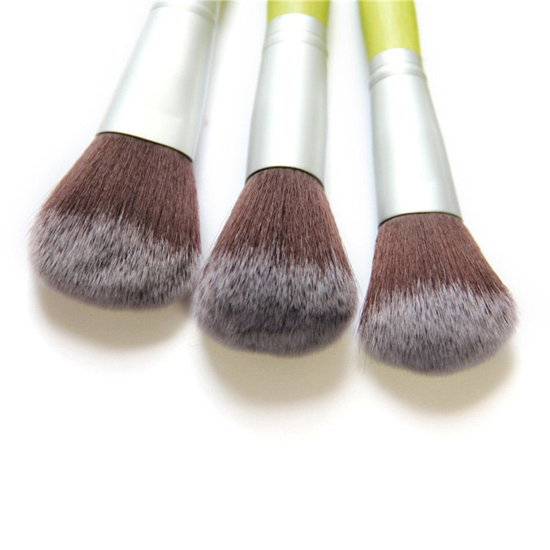 Green Bamboo Makeup Brushes Full Set Eco-friendly Powder Blush Maroon Asteria