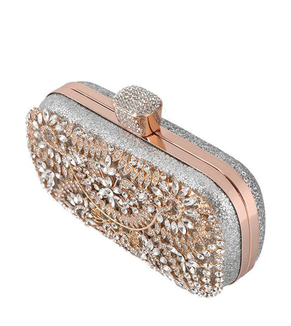 Diamond Evening Clutch Bag For Women Wedding Golden Clutch Purse Chain Lavender Coco