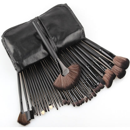 Professional 32pcs Black Makeup Brushes Set Powder Blusher Contour Maroon Asteria