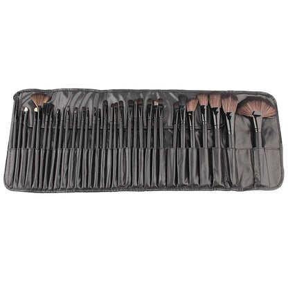 Professional 32pcs Black Makeup Brushes Set Powder Blusher Contour Maroon Asteria