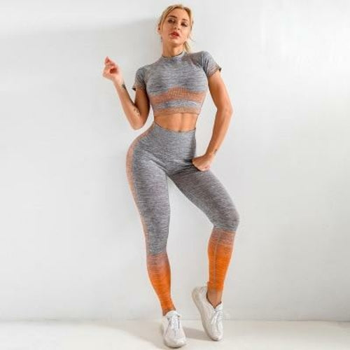 EP Sport Set Women Seamless Yoga Set Women Gym Clothes Long Sleeve Jade