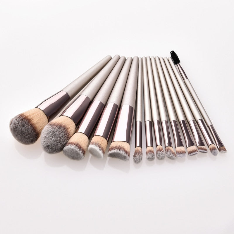 14pcs Fashionable Brushes Contour Blush Makeup Professional Foundation Maroon Asteria