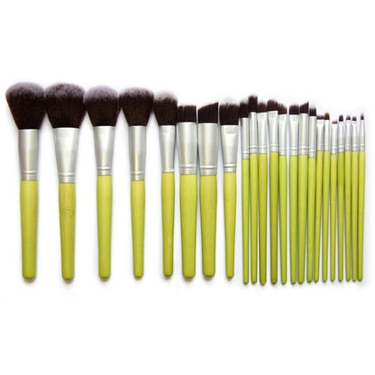 Green Bamboo Makeup Brushes Full Set Eco-friendly Powder Blush Maroon Asteria