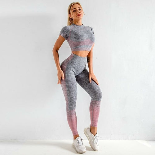 EP Sport Set Women Seamless Yoga Set Women Gym Clothes Long Sleeve Jade