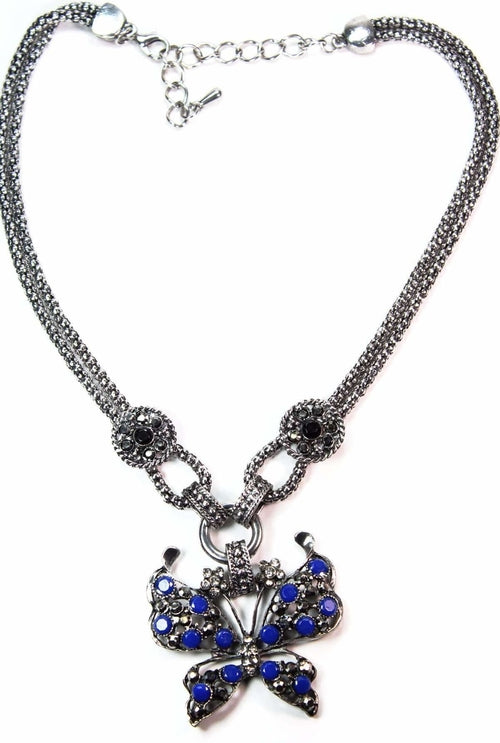 Dazzling Butterfly Necklace Silver Hestia