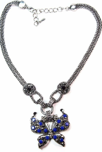 Dazzling Butterfly Necklace Silver Hestia