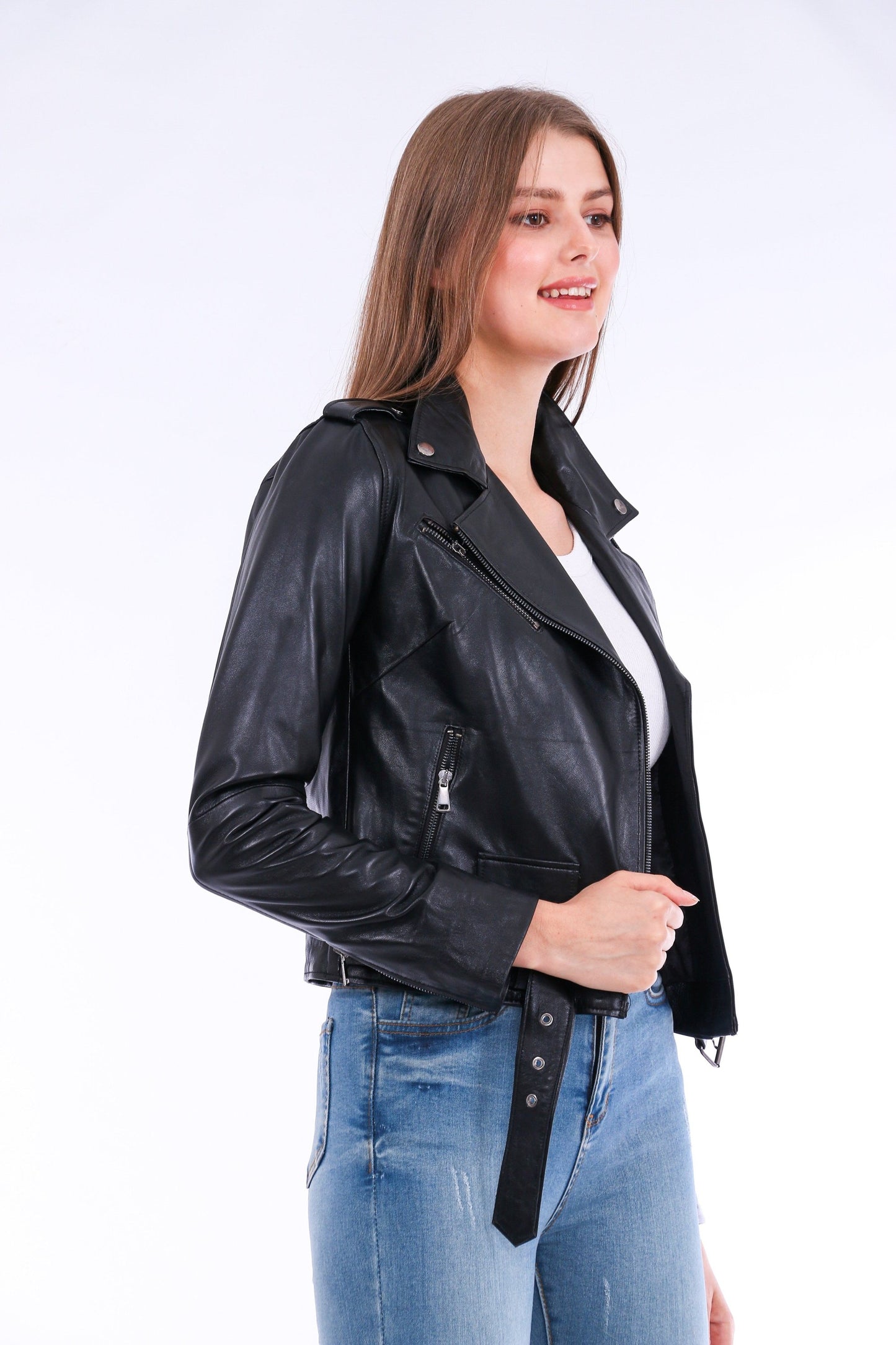 Castelli Leather Biker Jacket Sangria Iapetus