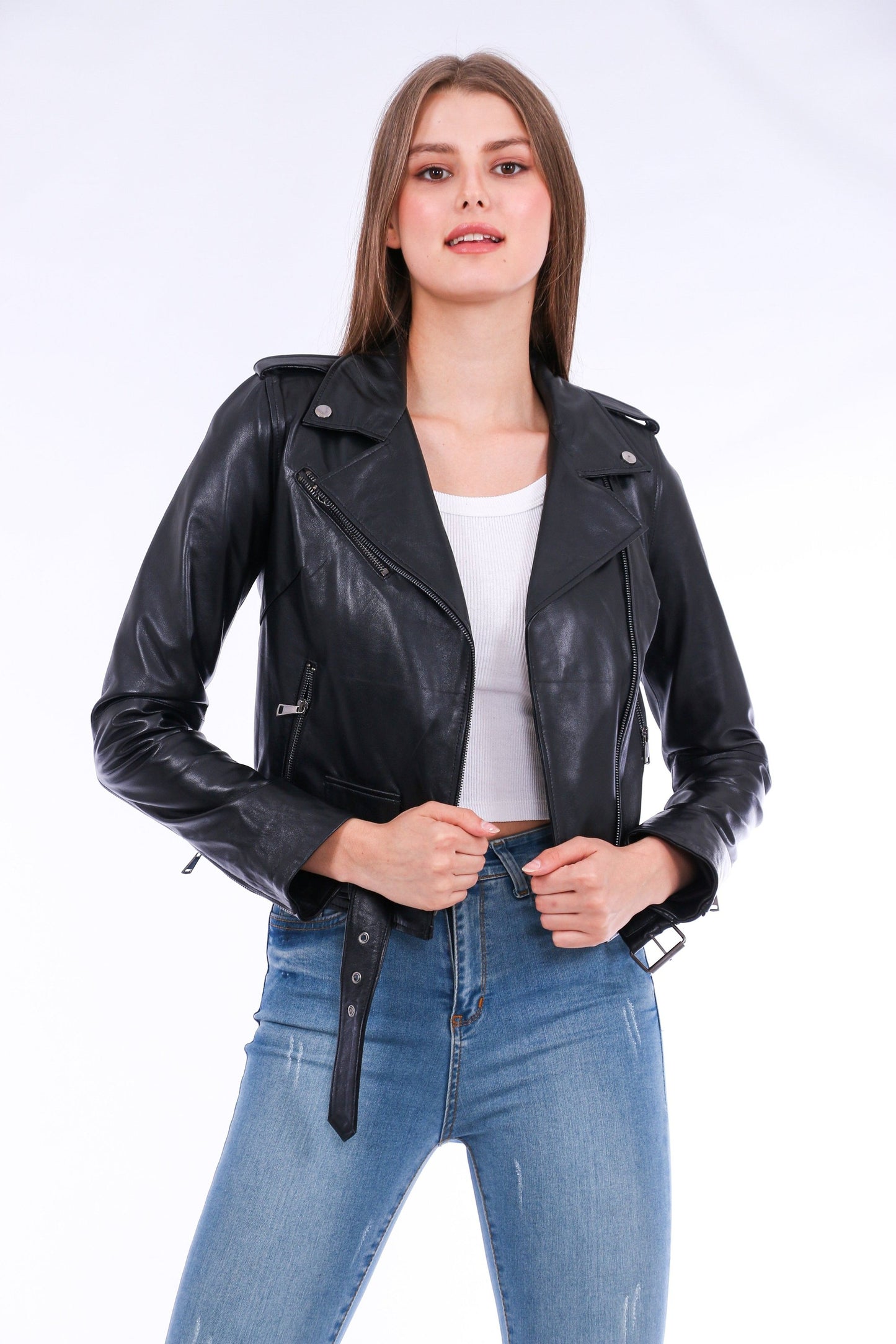 Castelli Leather Biker Jacket Sangria Iapetus