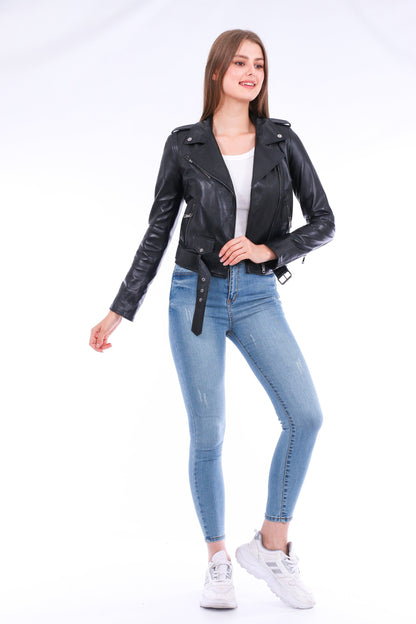 Castelli Leather Biker Jacket Sangria Iapetus