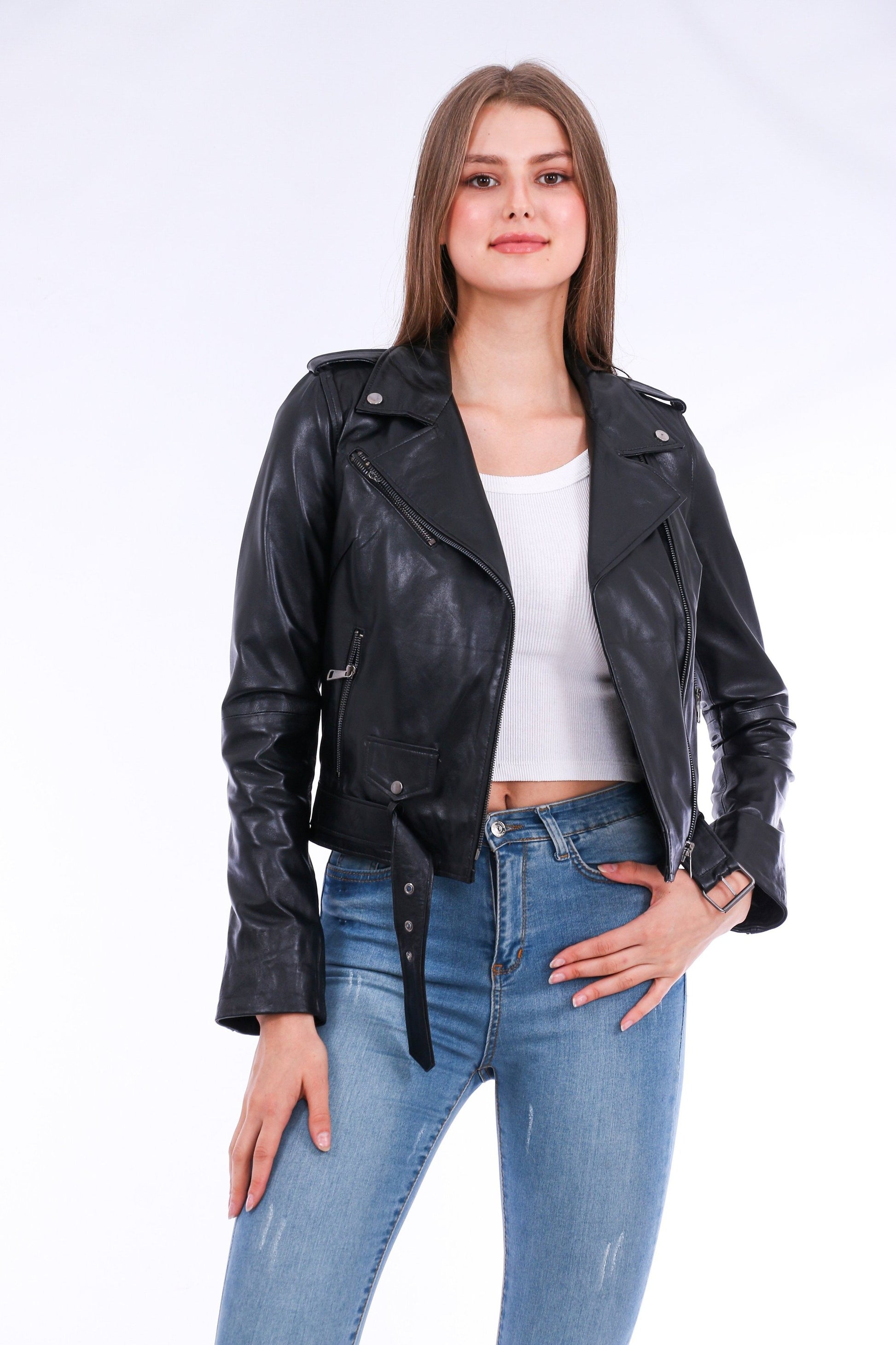 Castelli Leather Biker Jacket Sangria Iapetus