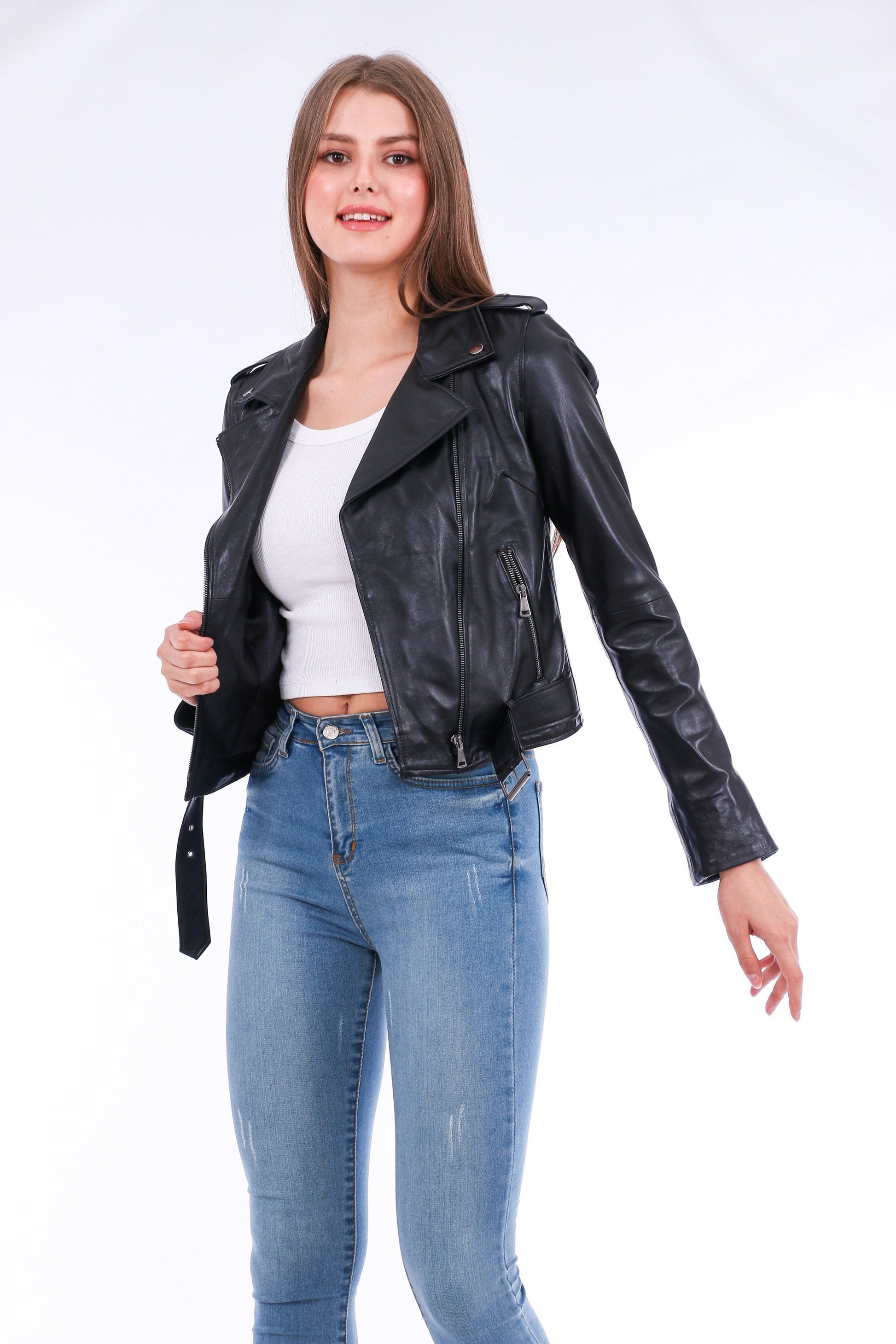 Castelli Leather Biker Jacket Sangria Iapetus