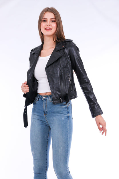 Castelli Leather Biker Jacket Sangria Iapetus