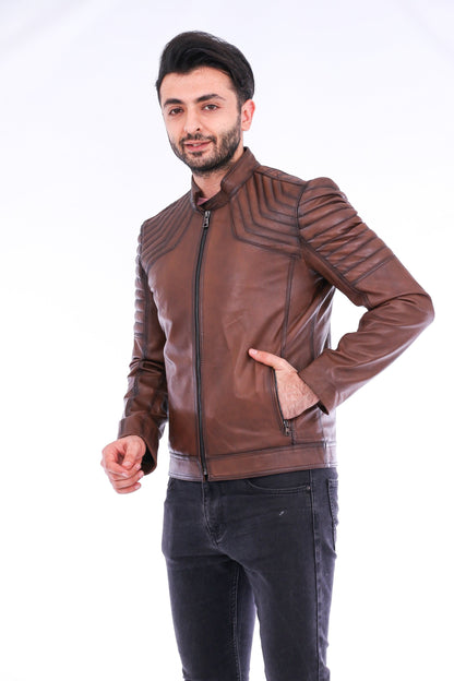 Morelli Leather Biker Jacket Sangria Iapetus