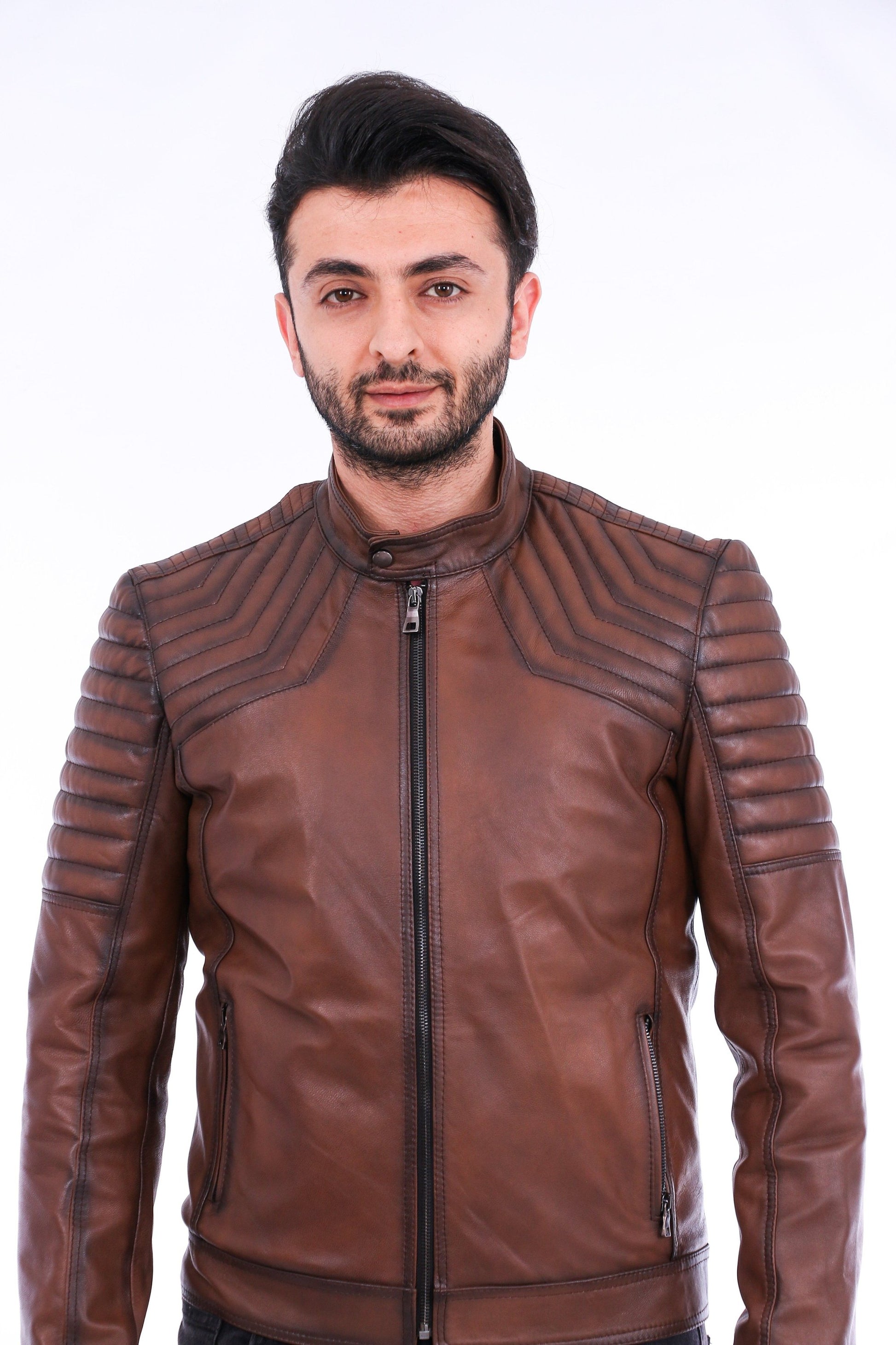 Morelli Leather Biker Jacket Sangria Iapetus