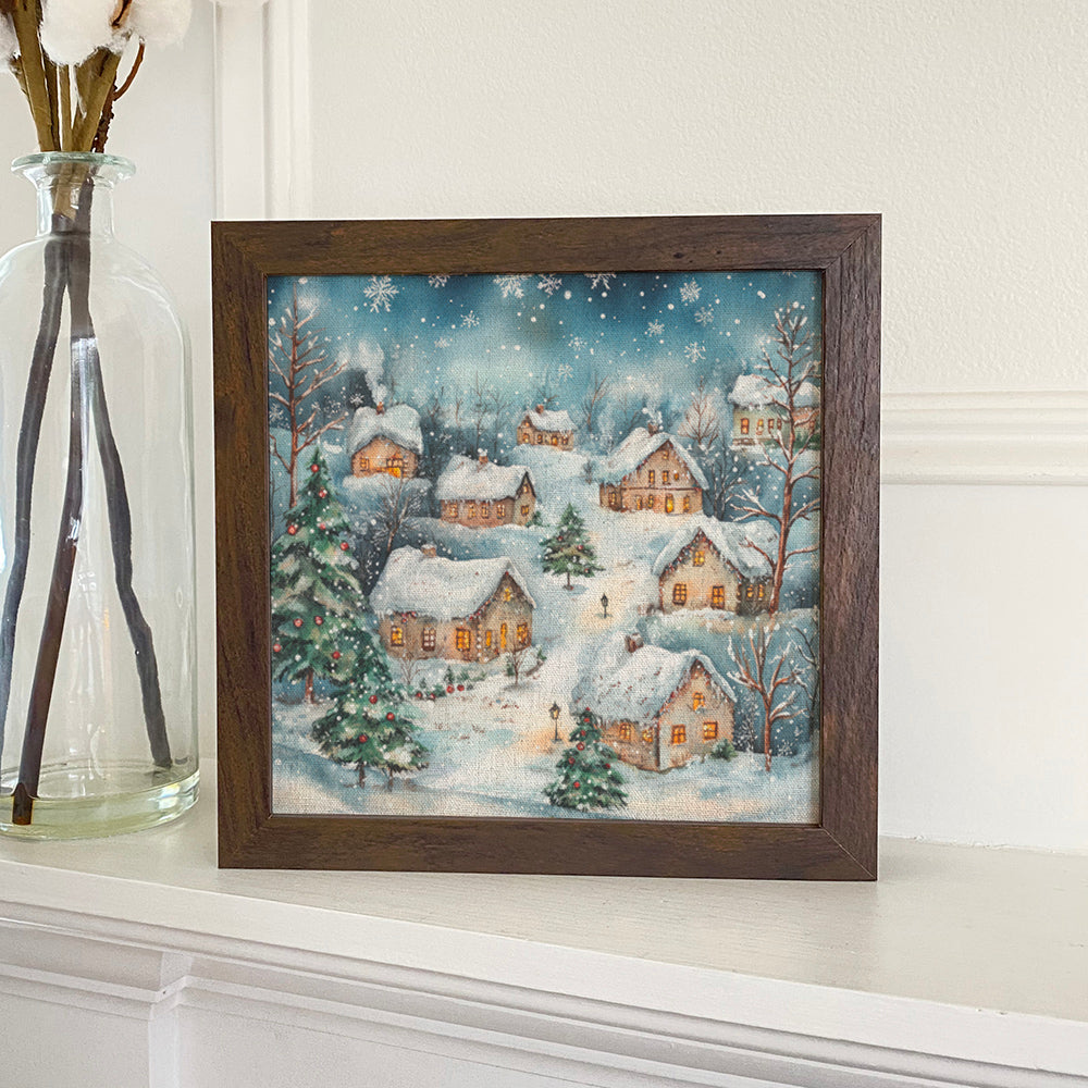 Christmas Village - Framed Print White Helen