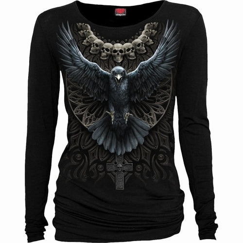 RAVEN SKULL - Baggy Top Black Black Jasper