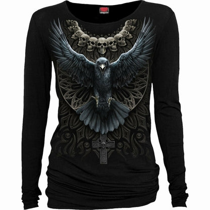 RAVEN SKULL - Baggy Top Black Black Jasper