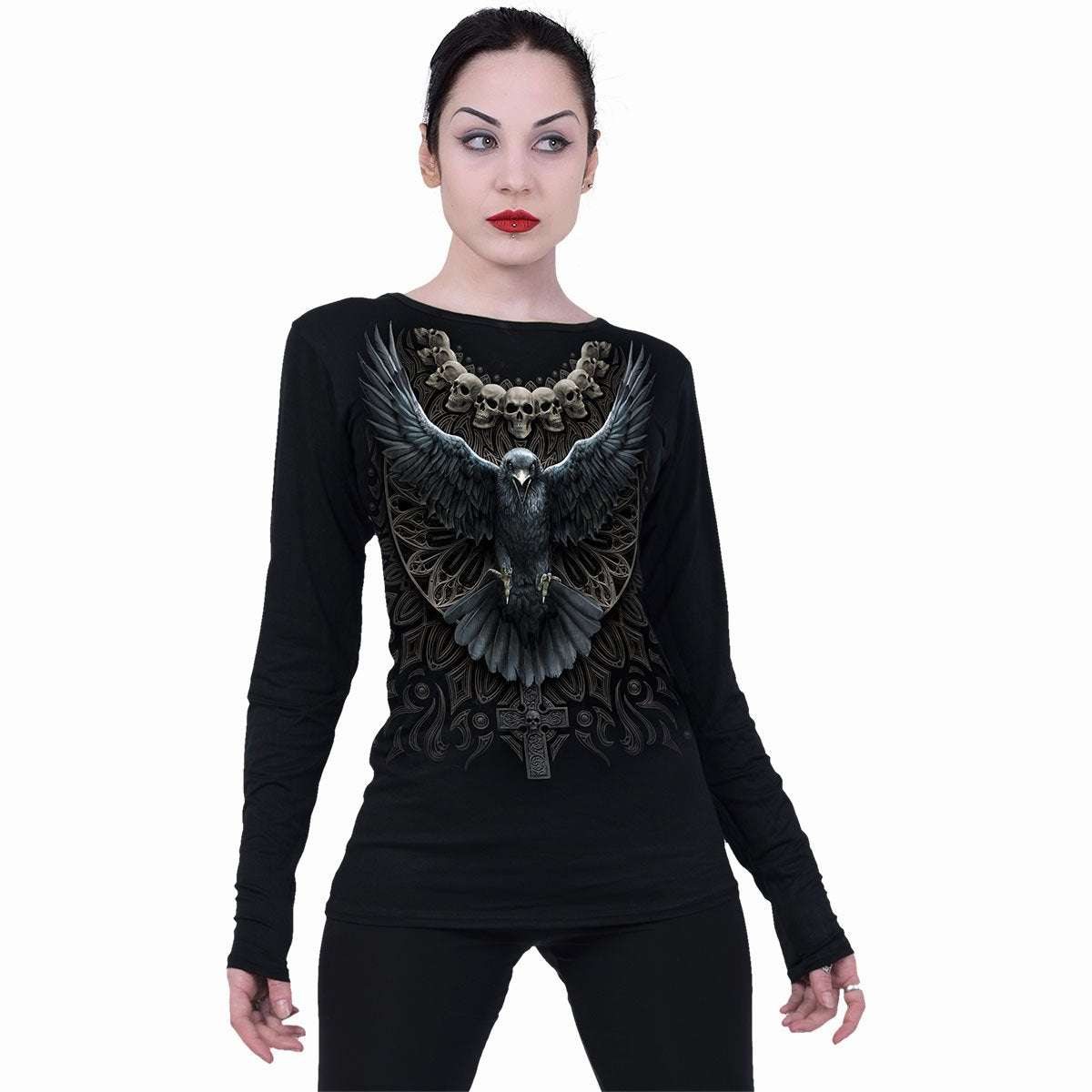 RAVEN SKULL - Baggy Top Black Black Jasper