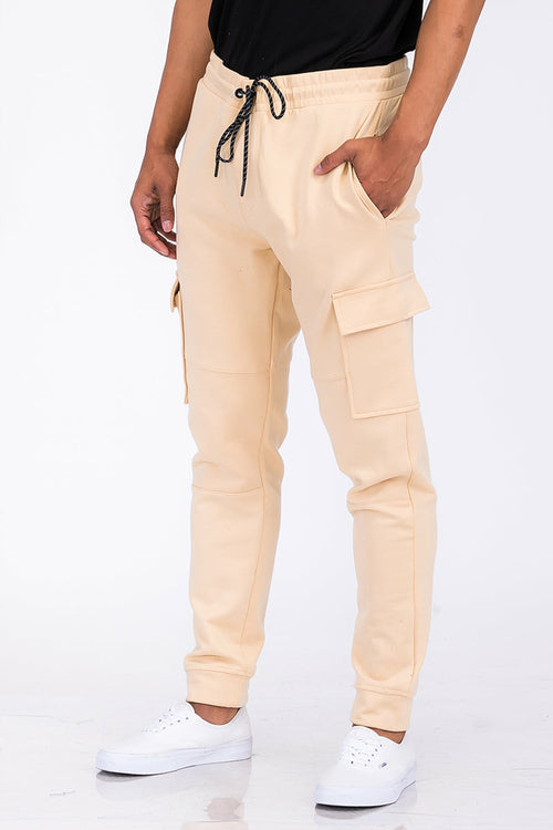 Cotton Blend Cargo Joggers Lime Milo