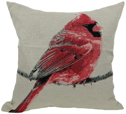 ML14937 Bird Emboridery Pillow,18"x18" Pink Leto