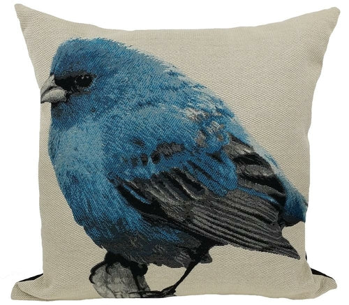 ML14937 Bird Emboridery Pillow,18"x18" Pink Leto