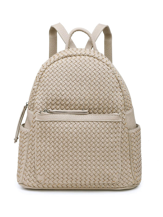 Woven backpack purse for women beige sif2068 BE05 Cerise Pontus