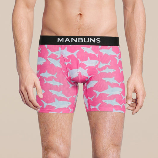 Men's Baby Shark Boxer Brief Underwear with Pouch Mauve Amphitryon