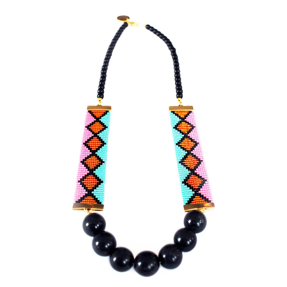 Miami Nights Necklace - Pink Yellow Athena