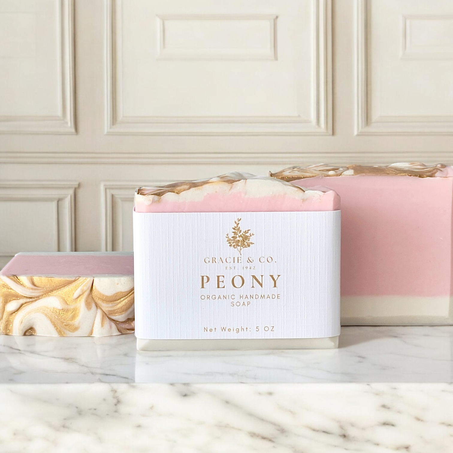 Pink Peony Shea Butter Soap Emerald Tulsi