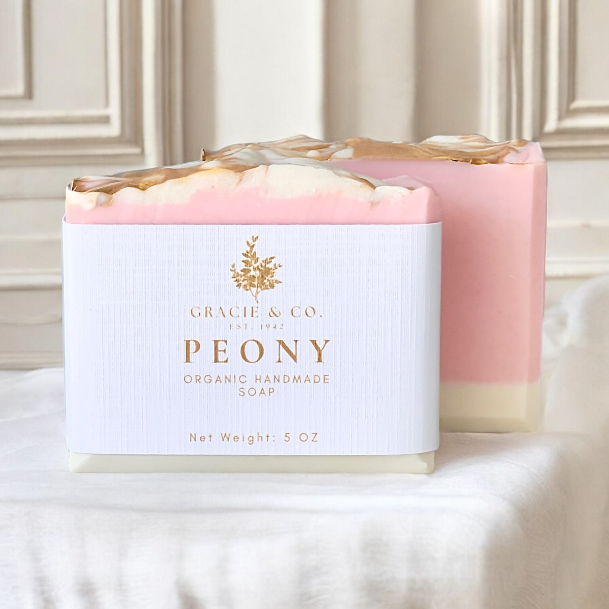 Pink Peony Shea Butter Soap Emerald Tulsi