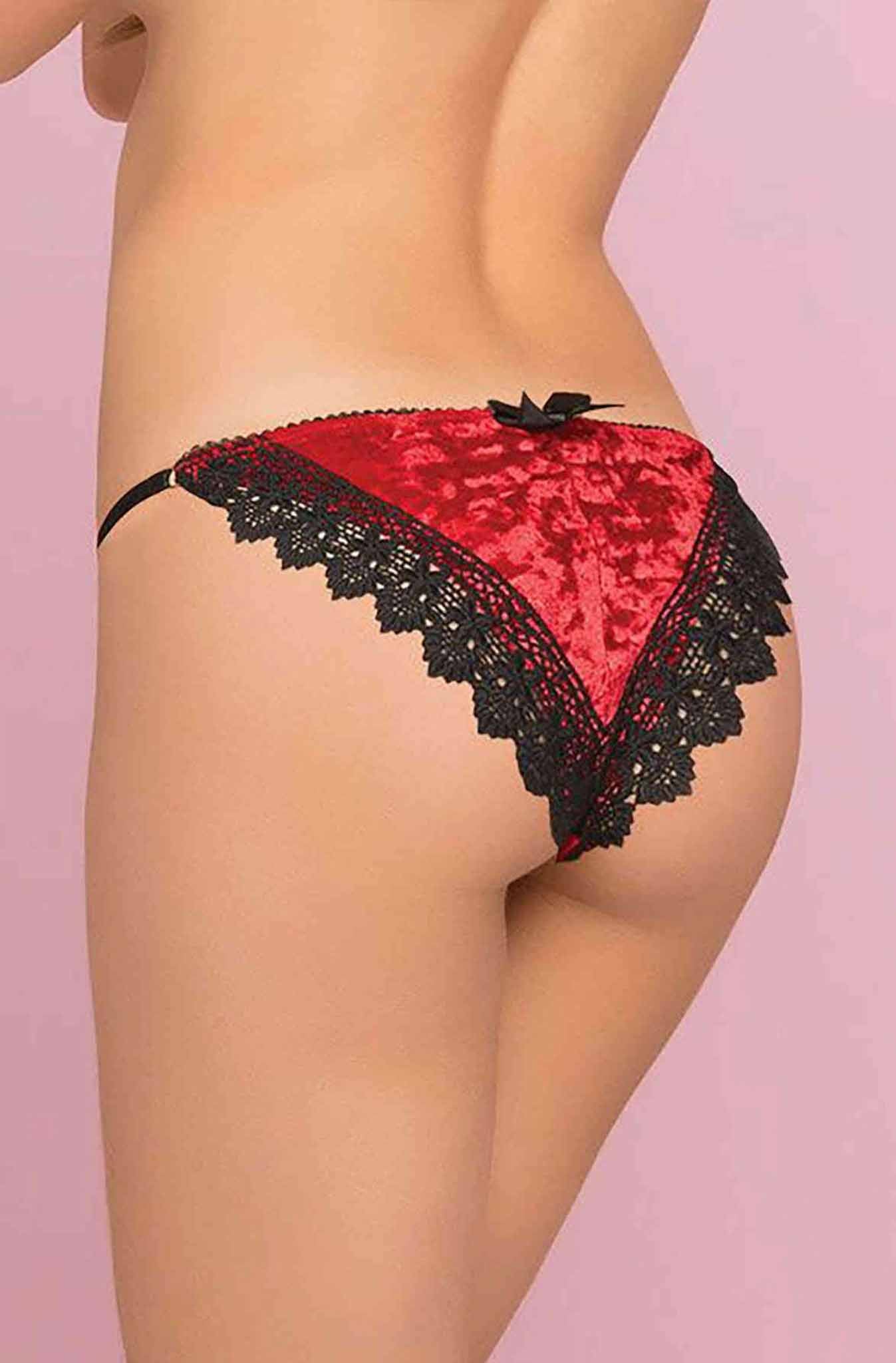 Lacy Line Sexy Crushed Velvet Sexy Panty Harlequin Icarus