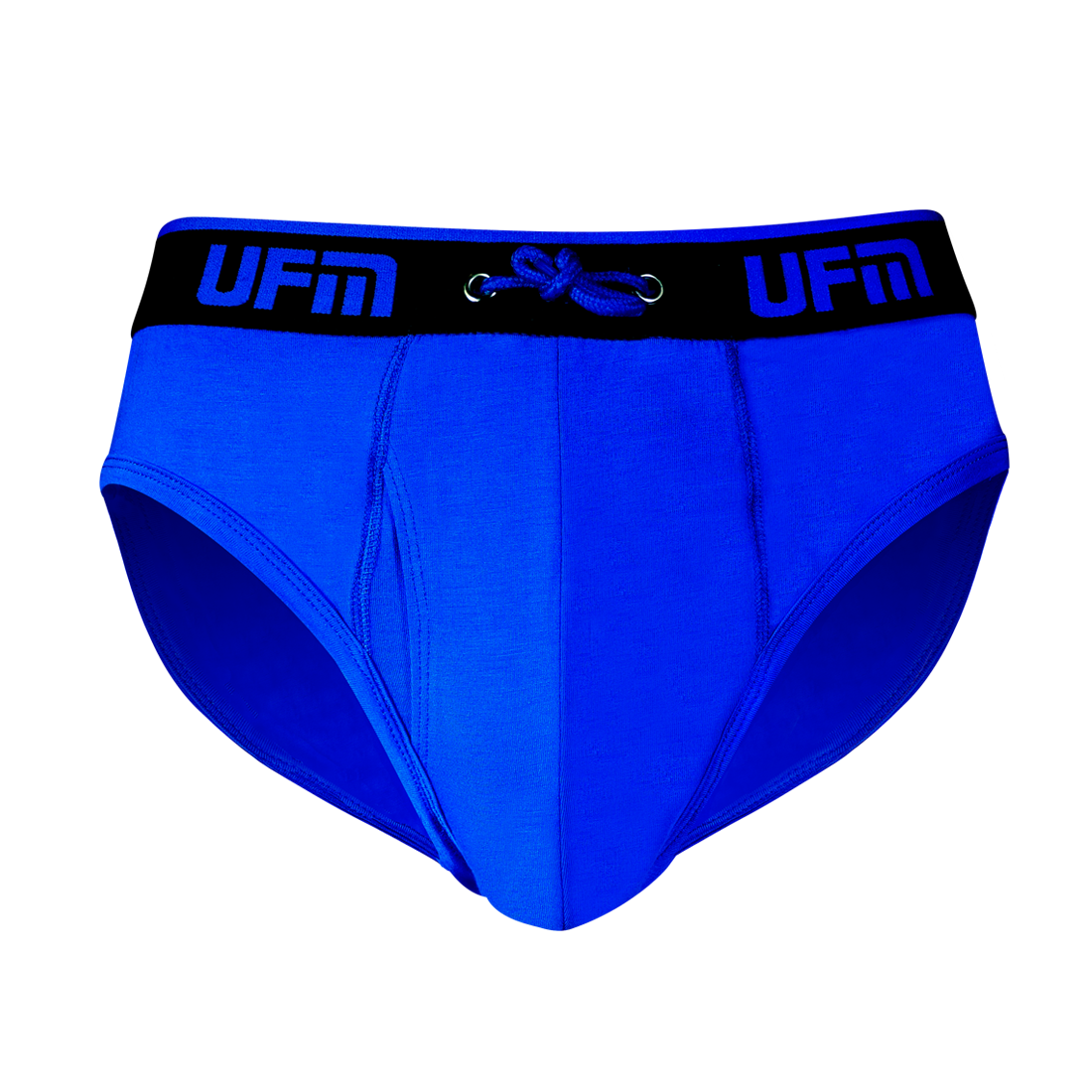 UFM Bamboo REG Support briefs with adjustable pouch, royal blue color.