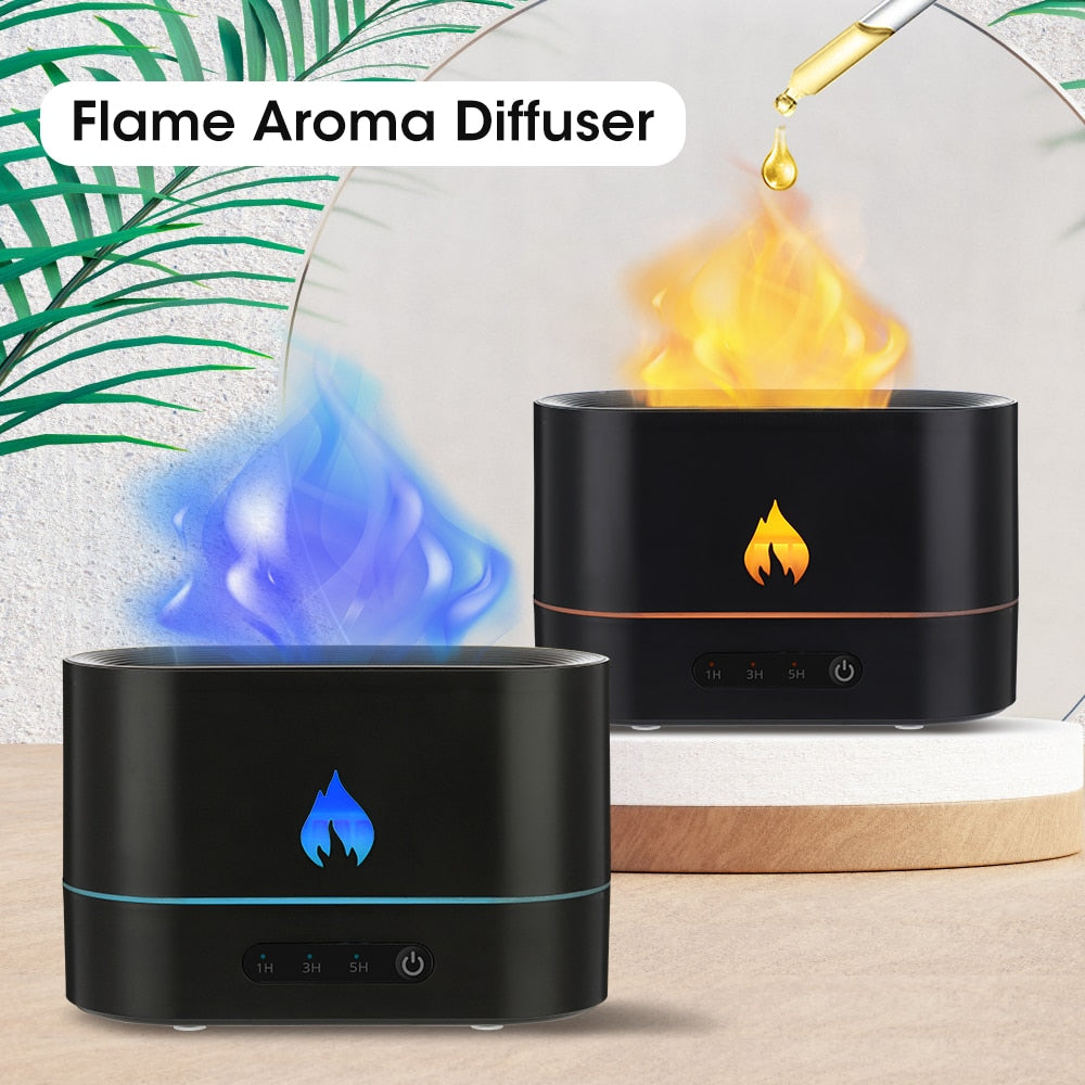 Double Color Flame Diffuser Essential Oils Fragrance Aroma Air Maroon Asteria