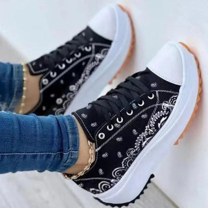 2024 Pattern Canvas Women Sneakers Casual Sport Shoes Silver Juneberry