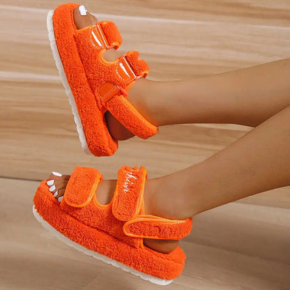 Casual Thick Bottom Women Sandals GreenOrangeBlackBlue