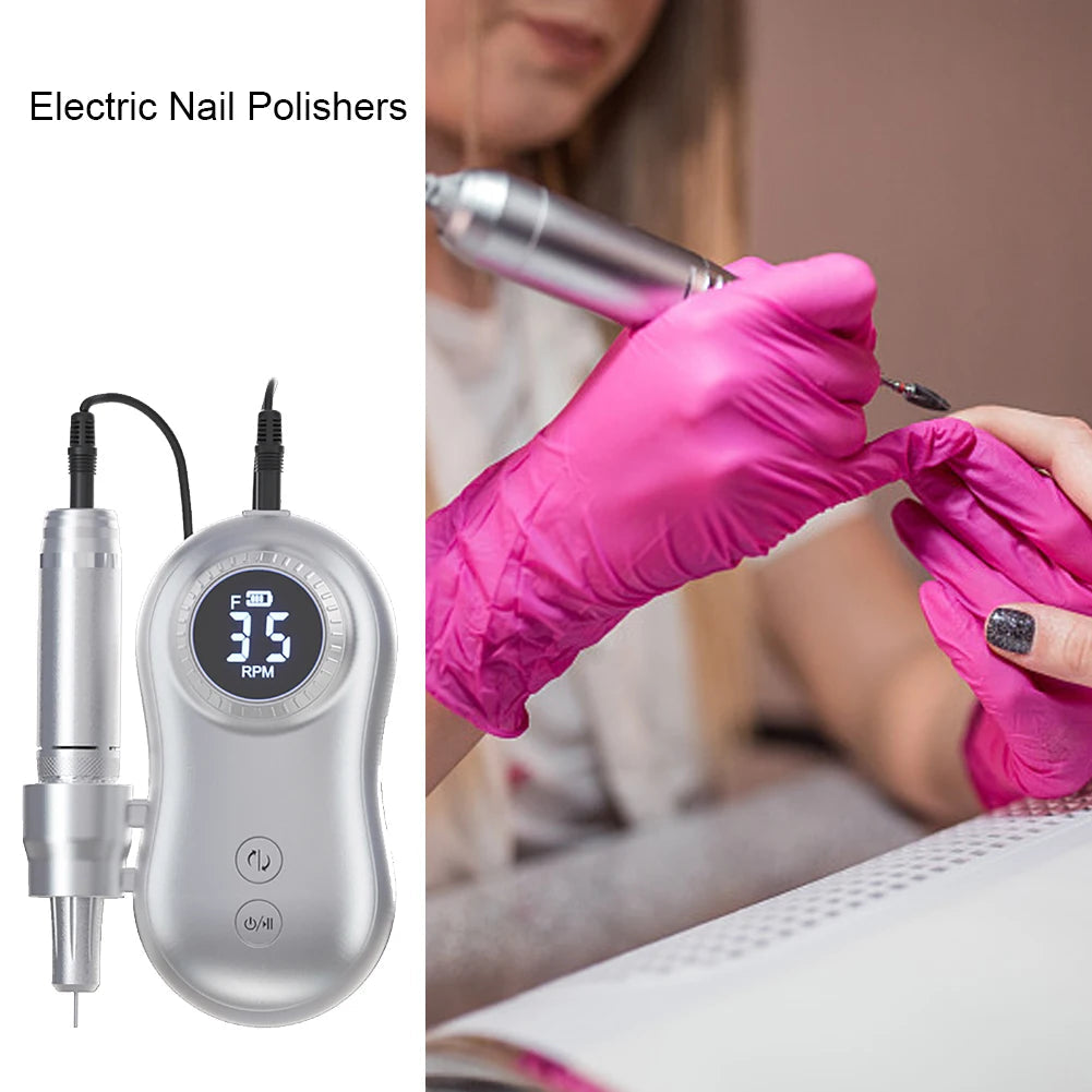 35000 RPM Electric Nail Polish Drill Mini 2 in 1 Electric Nail File Maroon Asteria