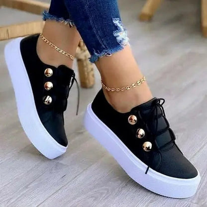 Light breathable female running shoes, casual women vulcanized shoes, black color.