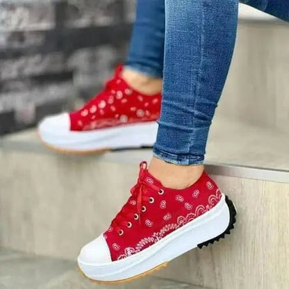 2024 Pattern Canvas Women Sneakers Casual Sport Shoes Silver Juneberry