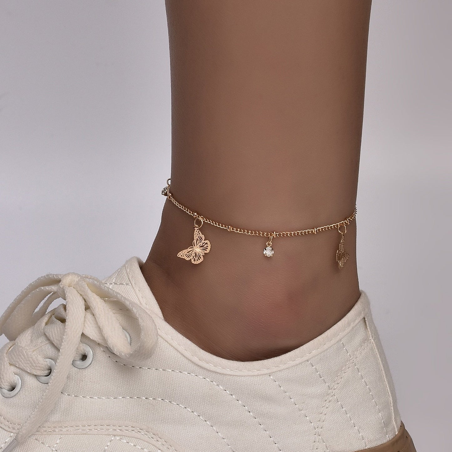 Boho Butterfly Charm Anklet For Women Gold/Silver Red Iphigenia